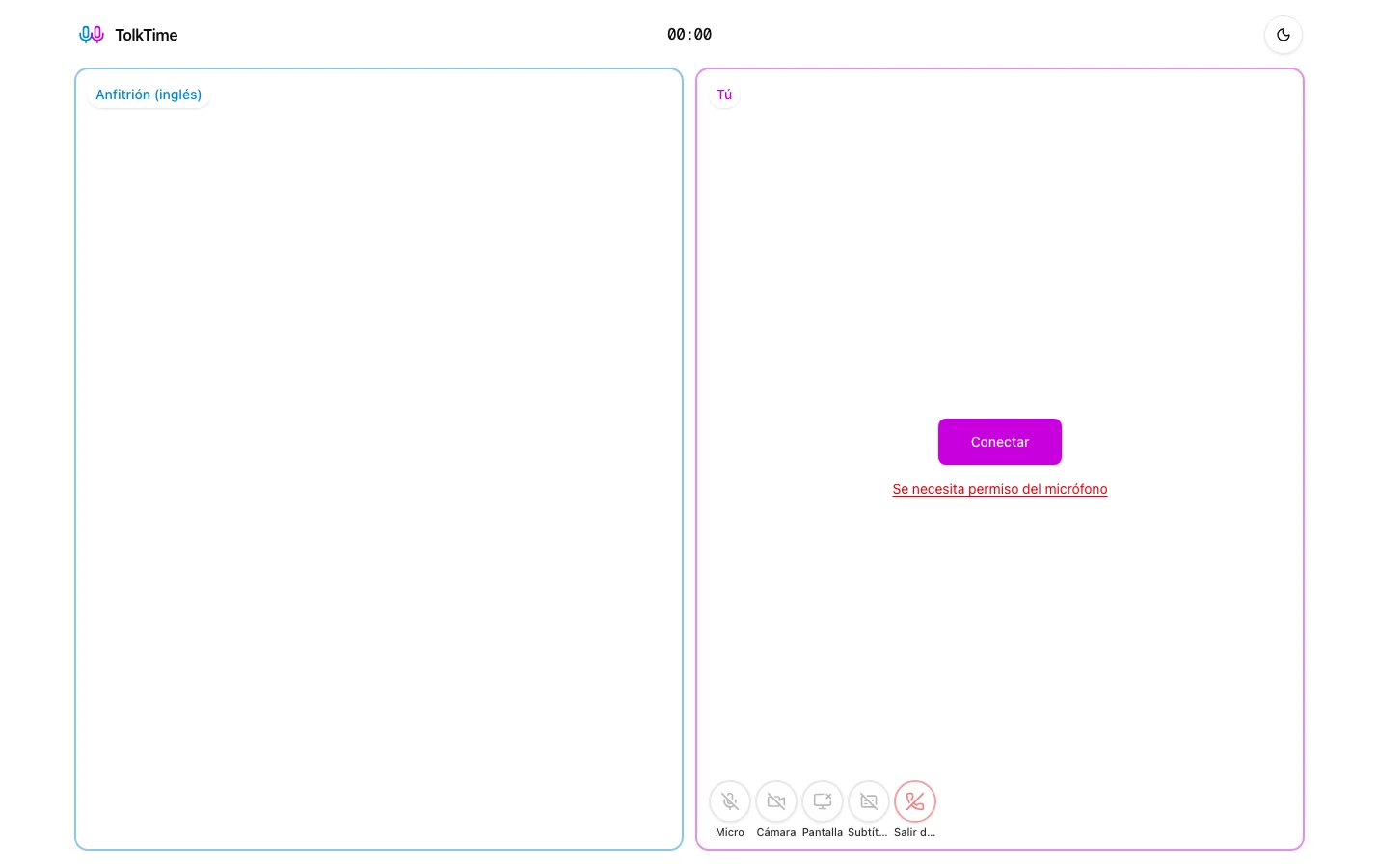 Guest invitation screen for joining a multilingual call