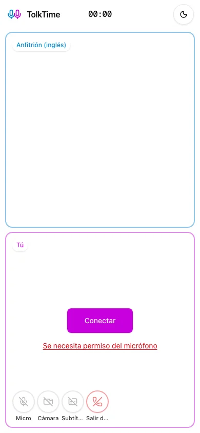 Guest invitation screen for joining a multilingual call