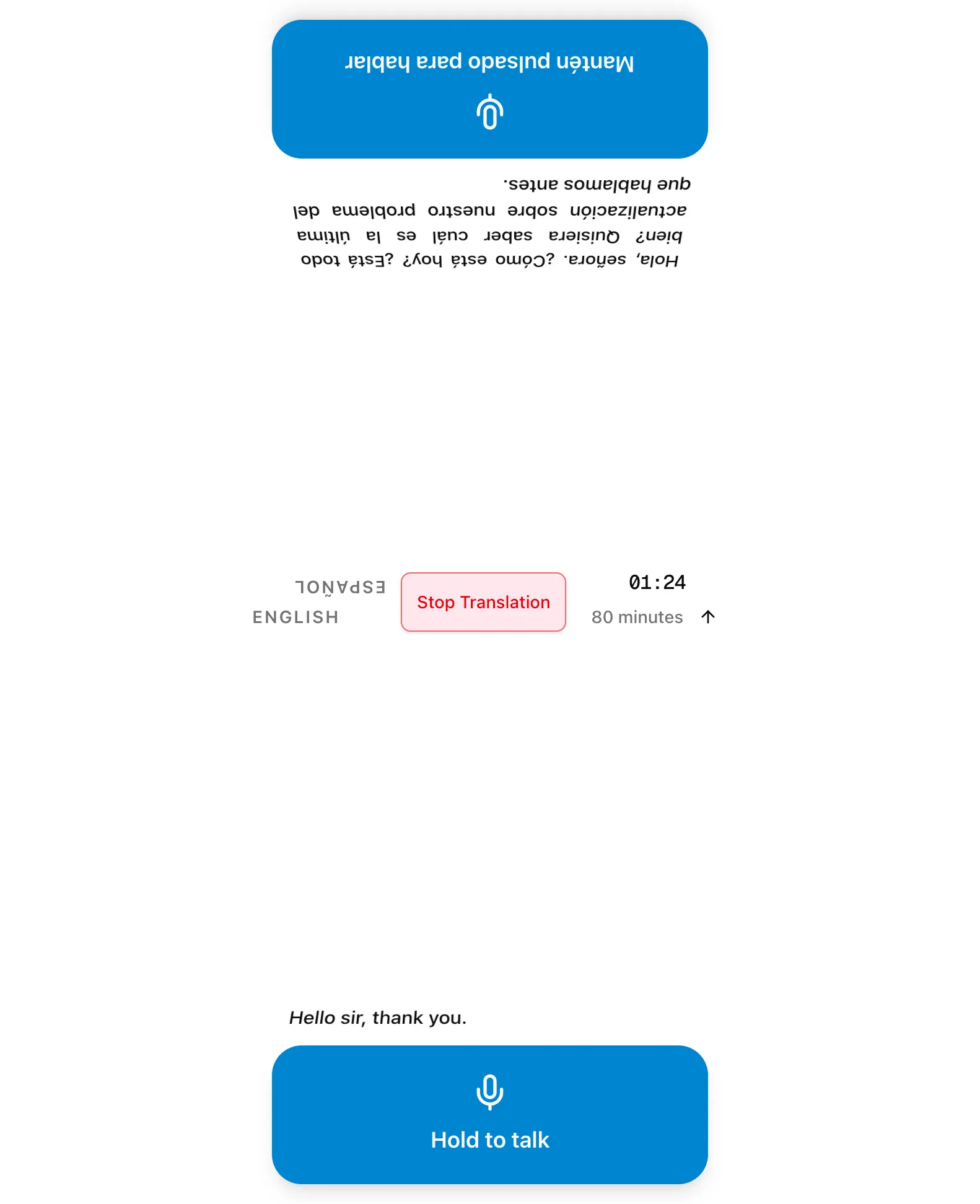 In-Person mode overview showing two sides of one shared device